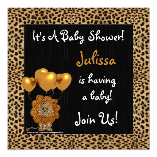 Baby Shower Invitation Cheetah Print