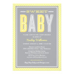 Baby Shower Invitation | Chic Type - Yellow Gray