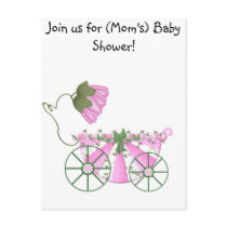 Baby Shower Invitation-Cute Pink Bathtub postcards by babyshowergalore Baby Shower Invitation-Cute Pink Bathtub postcards