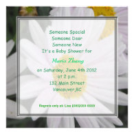 baby shower invitation, daisy flowers