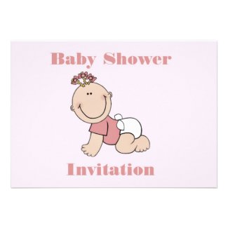 Baby Shower Invitation for girl with smiling baby