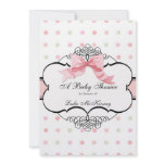 Baby Shower Invitation - French Bow Dot Swirl