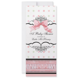 Baby Shower Invitation - French Bow Dot Swirl vs2 invitation