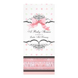 Baby Shower Invitation - French Bow Dot Swirl vs2