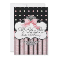 Baby Shower Invitation - French Bow Dot Swirl vs3 invitation