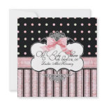 Baby Shower Invitation - French Bow Dot Swirl vs3