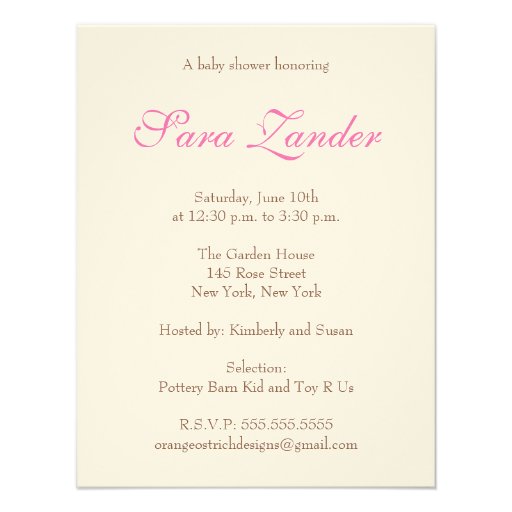Baby Shower Invitation - Girl