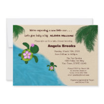 Baby Shower Invitation (Honu) Adorable Turtle