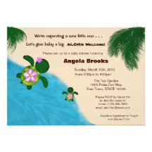 Baby Shower Invitation (Honu) Adorable Turtle
