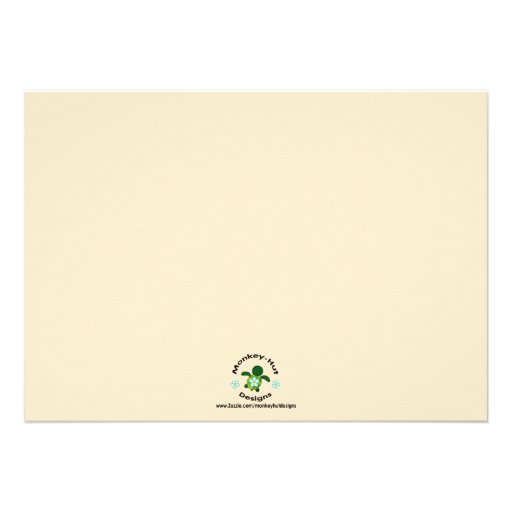Baby Shower Invitation (Honu) Adorable Turtle BLUE