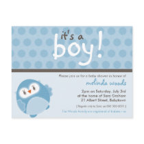 BABY SHOWER INVITATION :: it's a boy owl 7 postcards by simplysweetart BABY SHOWER INVITATION :: it's a boy owl 7 postcards