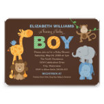Baby Shower Invitation | Jungle Animals for Boy