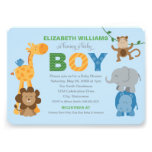 Baby Shower Invitation | Jungle Animals for Boy