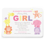 Baby Shower Invitation | Jungle Animals for Girl