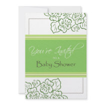 Baby Shower Invitation | Leaves | Green