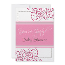Baby Shower Invitation | Leaves | Pink