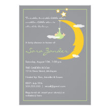 Baby Shower Invitation Moon and Stars