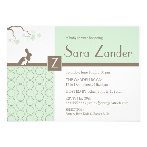 Baby Shower Invitation - Mother and Baby Bunny