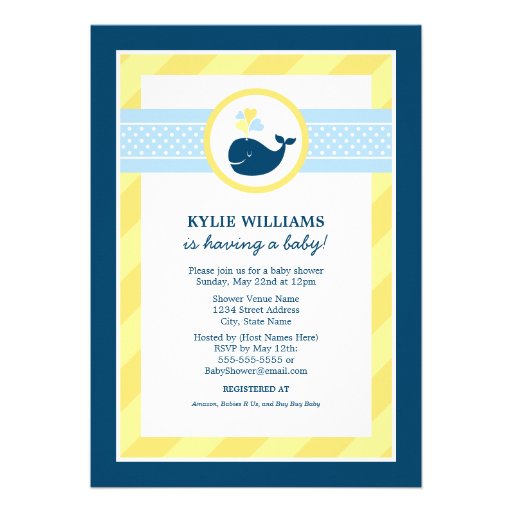 Baby Shower Invitation | Nautical Preppy Whale