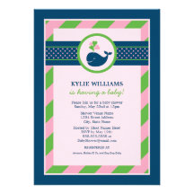 Baby Shower Invitation | Nautical Preppy Whale