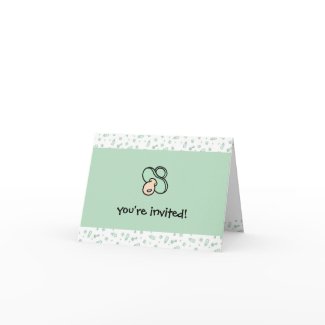 Baby Shower Invitation - Pacifier on Green card