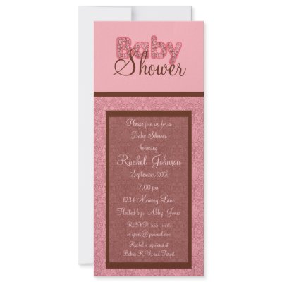 Baby Shower Invitation - Pink And Brown by C_W_Designs