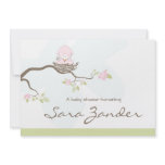Baby Shower Invitation - Pink  Baby Bird