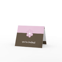 Baby Shower Invitation - Pink Flower cards by cutietoots Baby Shower Invitation - Pink Flower cards