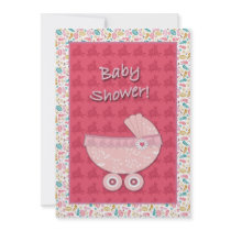 Baby Shower Invitation Pink Personalized