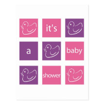 Baby Shower Invitation-Pink/Purple Post Cards