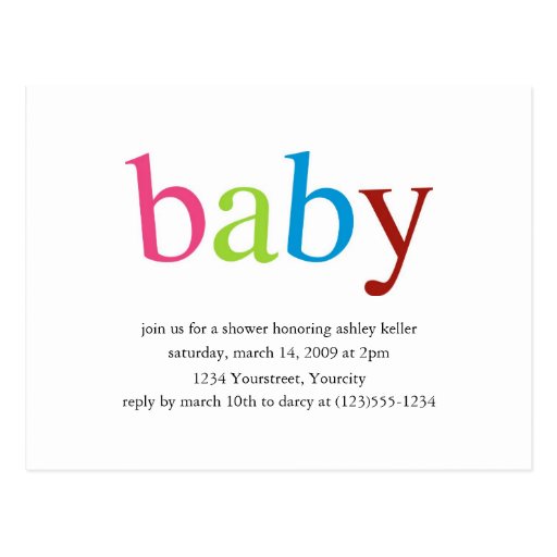 Baby Shower invitation Postcard