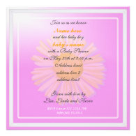 Baby shower invitation, purple flower