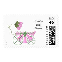 Baby Shower Invitation Stamp-Cute Pink Bathtub