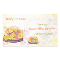 Baby Shower Invitation Stickers: Flower Turtles sticker