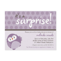 BABY SHOWER INVITATION :: surprise owl 1 postcards by simplysweetart BABY SHOWER INVITATION :: surprise owl 1 postcards