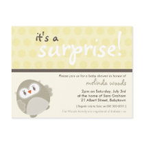 BABY SHOWER INVITATION :: surprise owl 8 postcards