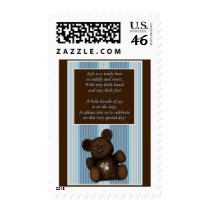Baby Shower Invitation Teddy bear wtih poem BOY postage