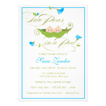Baby Shower Invitation - Twin Boys Pea in a Pod