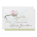 Baby Shower Invitation - Twin Pink Baby Birds invitation