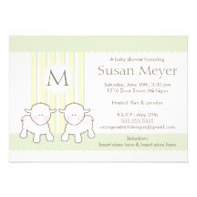 Baby Shower Invitation - Twins