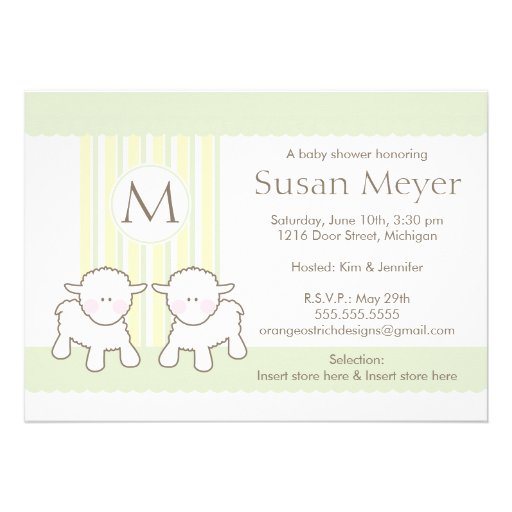 Baby Shower Invitation - Twins (front side)