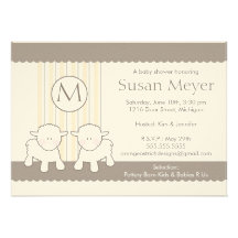 Baby Shower Invitation - Twins