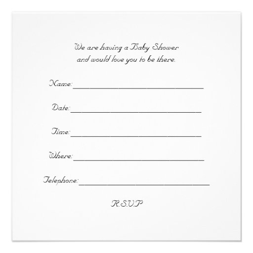 Baby Shower Invitation With African American Elf
