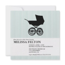Baby Shower Invitation with Baby Buggy by belletristics Baby Shower Invitation with Baby Buggy