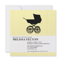 Baby Shower Invitation with Baby Buggy by belletristics Baby Shower Invitation with Baby Buggy