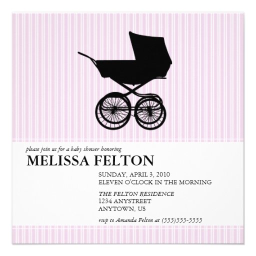 Baby Shower Invitation with Baby Buggy