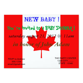 Baby Shower Invitation with Flag of Canada