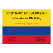 Baby Shower Invitation with Flag of Colombia