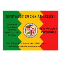 Baby Shower Invitation with Flag of Los Angeles invitations