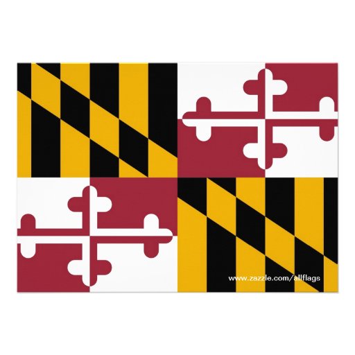 Baby Shower Invitation with Flag of Maryland